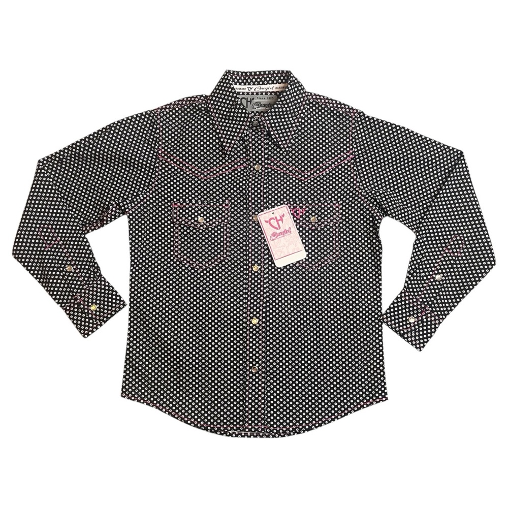 Cowgirl Hardware Long Sleeve Button Down Western Shirt Girls Small NWT
